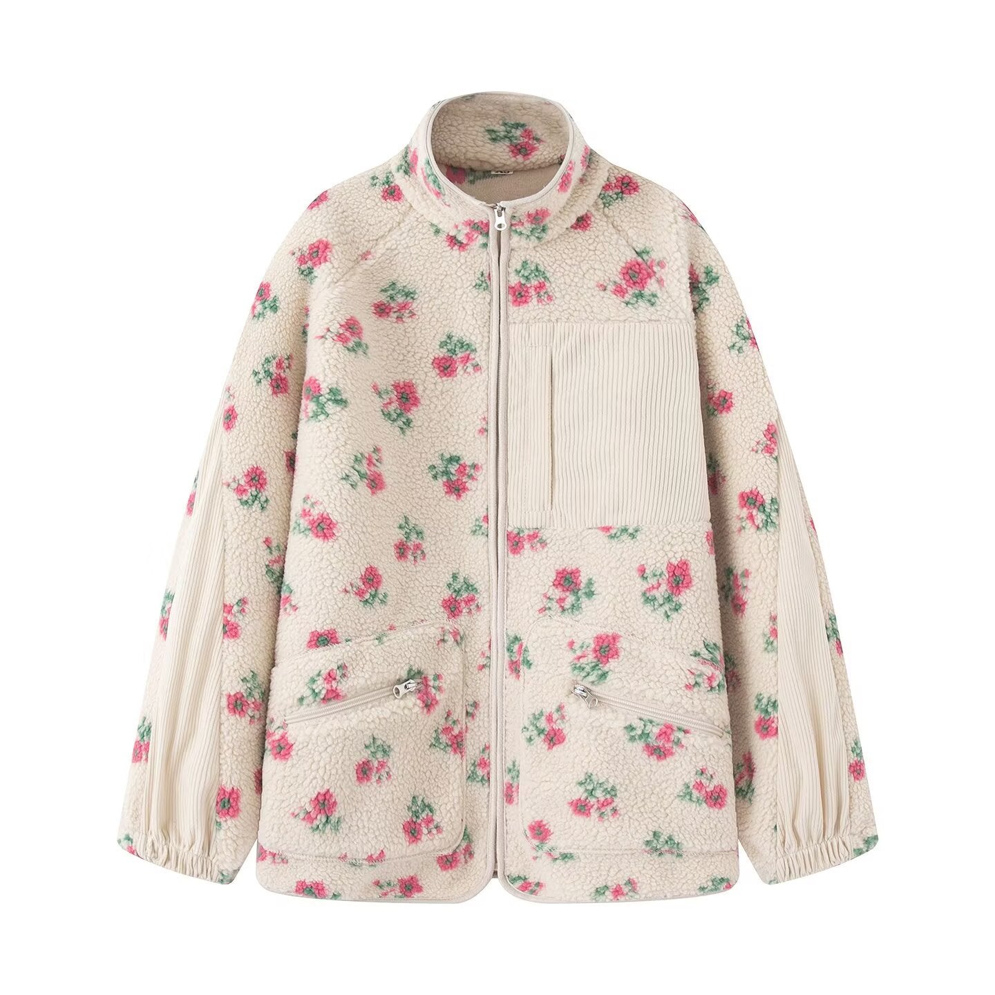 Autumn Winter 2025 Women’s Floral Lambswool Pullover – Loose Cozy Sweatshirt