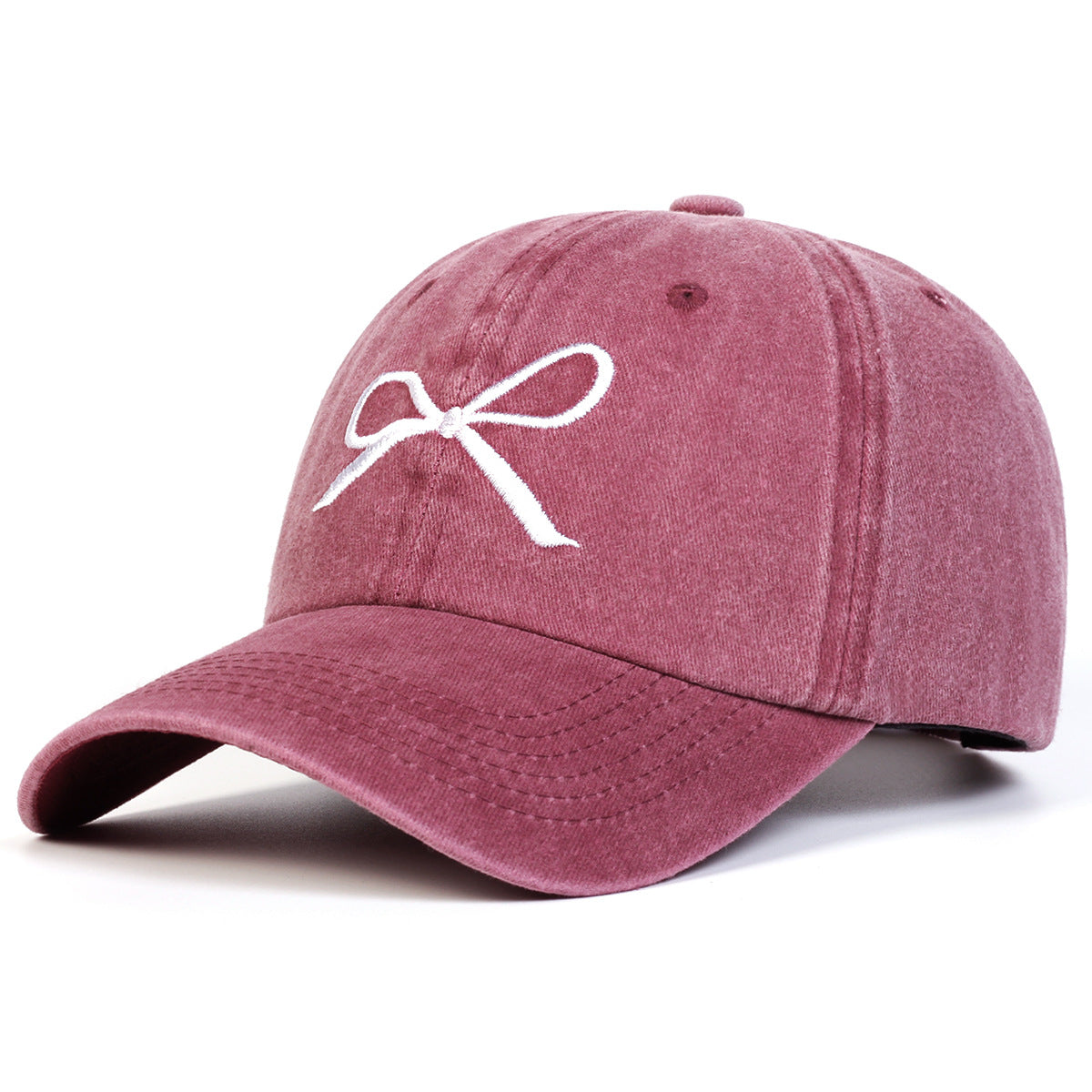 Trendy Women’s Bow Embroidery Baseball Hat – Casual Sun Protection Cap