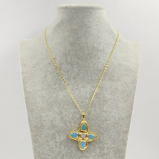 Trendy Silver Brass Pendant with Faux Pearl | Sweater & Dress Accessory