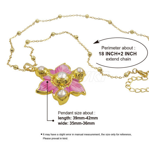 Floral Multicolor Shell & Pearl Inlay Necklace | Layered Women’s Jewelry