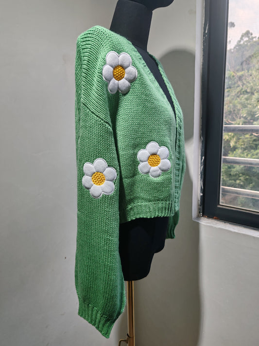 floral knitted cardigan
