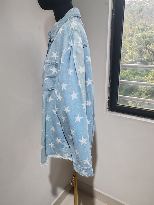 Five-pointed star long-sleeved jacket and shirt