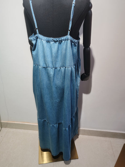 Denim suspender dress