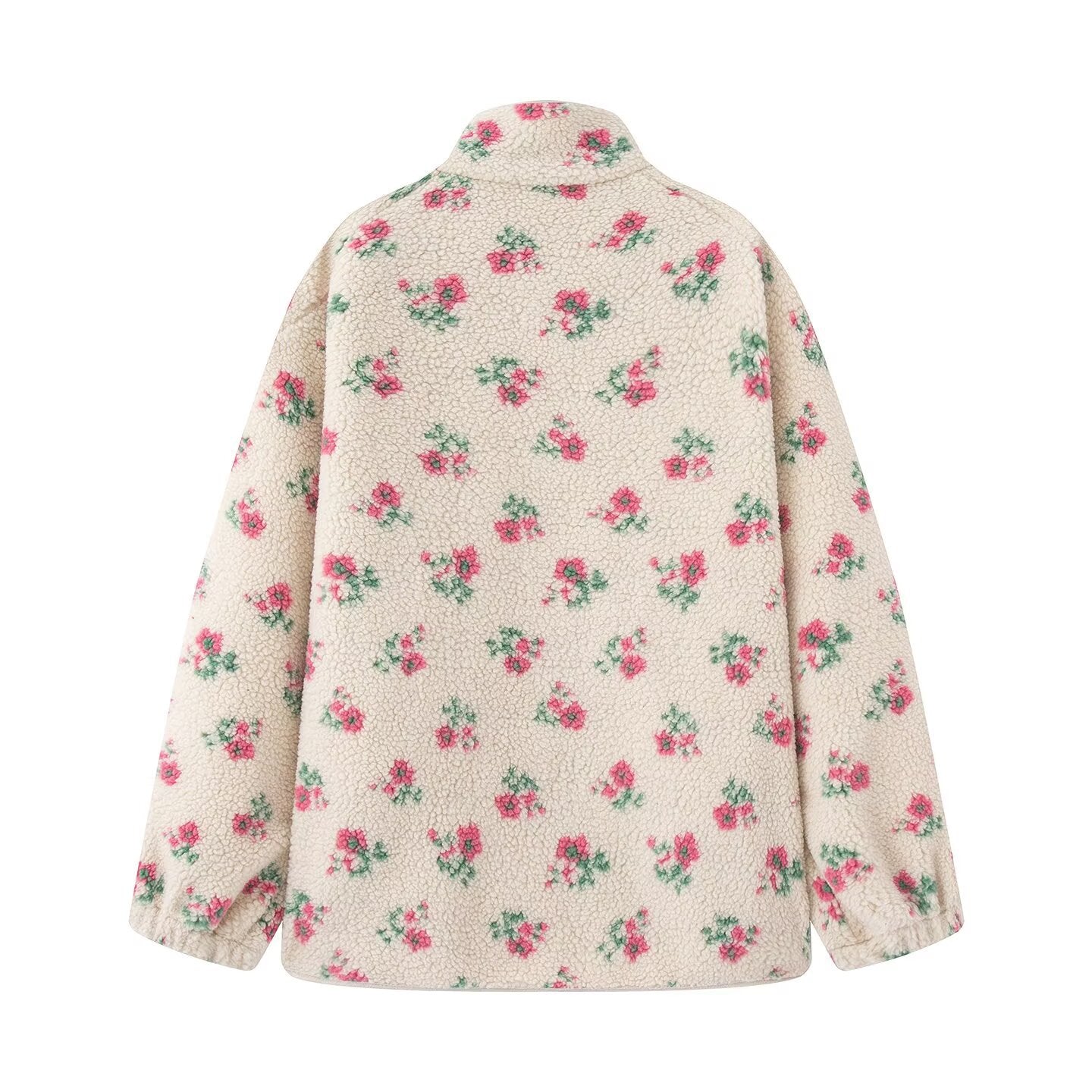 Autumn Winter 2025 Women’s Floral Lambswool Pullover – Loose Cozy Sweatshirt