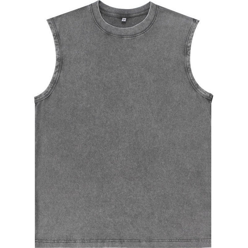 A05 Pure cotton washed distressed sleeveless t-shirt for men and women