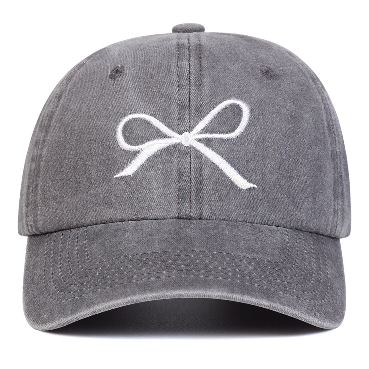 Trendy Women’s Bow Embroidery Baseball Hat – Casual Sun Protection Cap