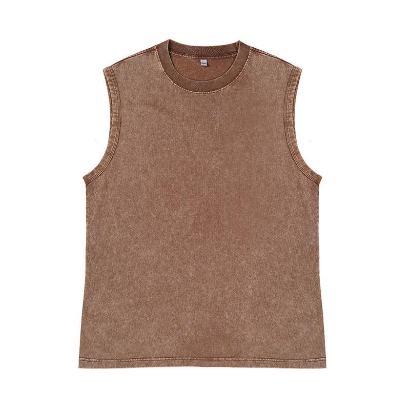A05 Pure cotton washed distressed sleeveless t-shirt for men and women