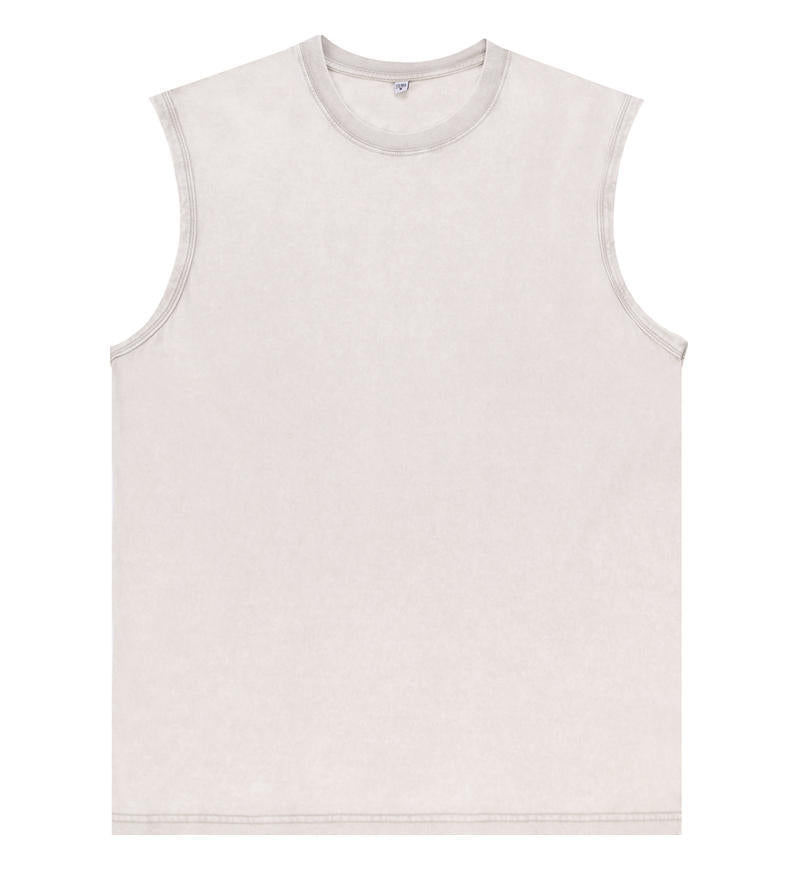 A05 Pure cotton washed distressed sleeveless t-shirt for men and women