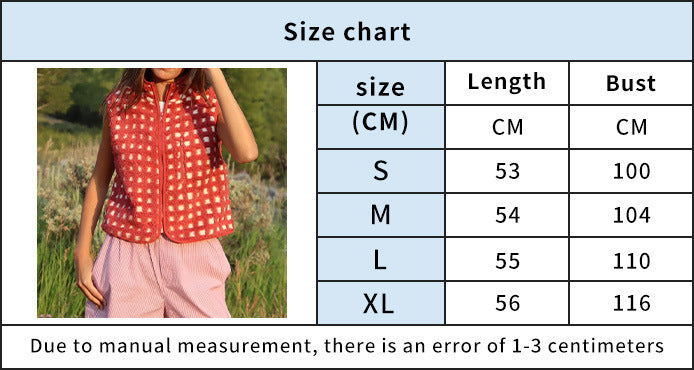 Plaid Fleece Vest for Women | New Sleeveless Stand Collar Vest