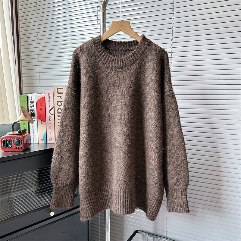Autumn Winter 2025 Women’s Loose Lazy Pullover Sweater – Soft Cozy Knit Top