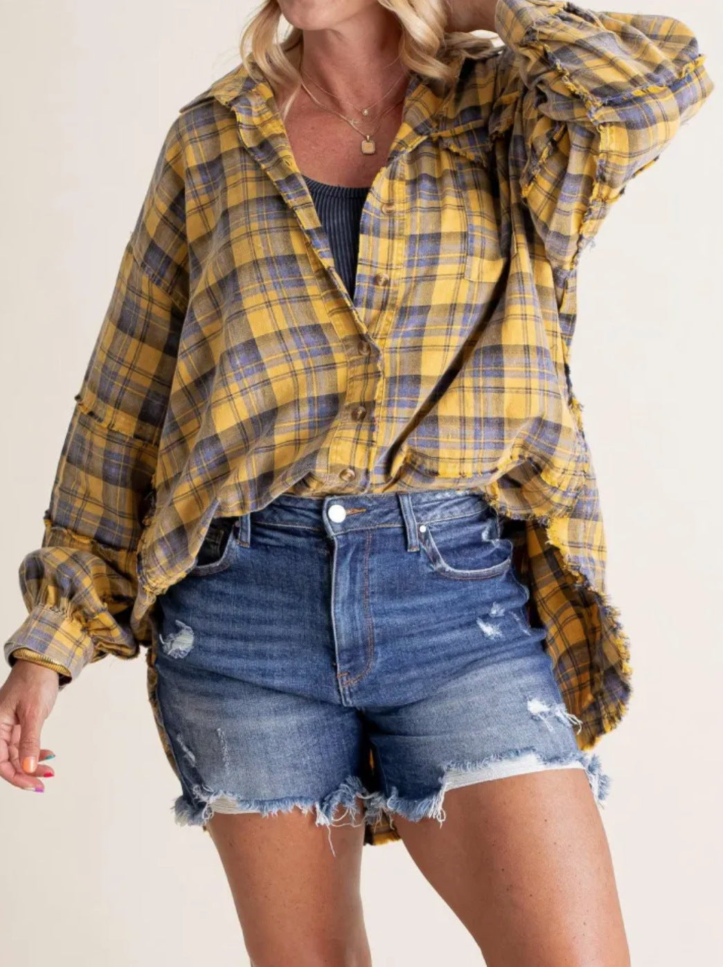 Autumn Fashion Tassel Cardigan | Loose Casual Plaid Shirt for Women