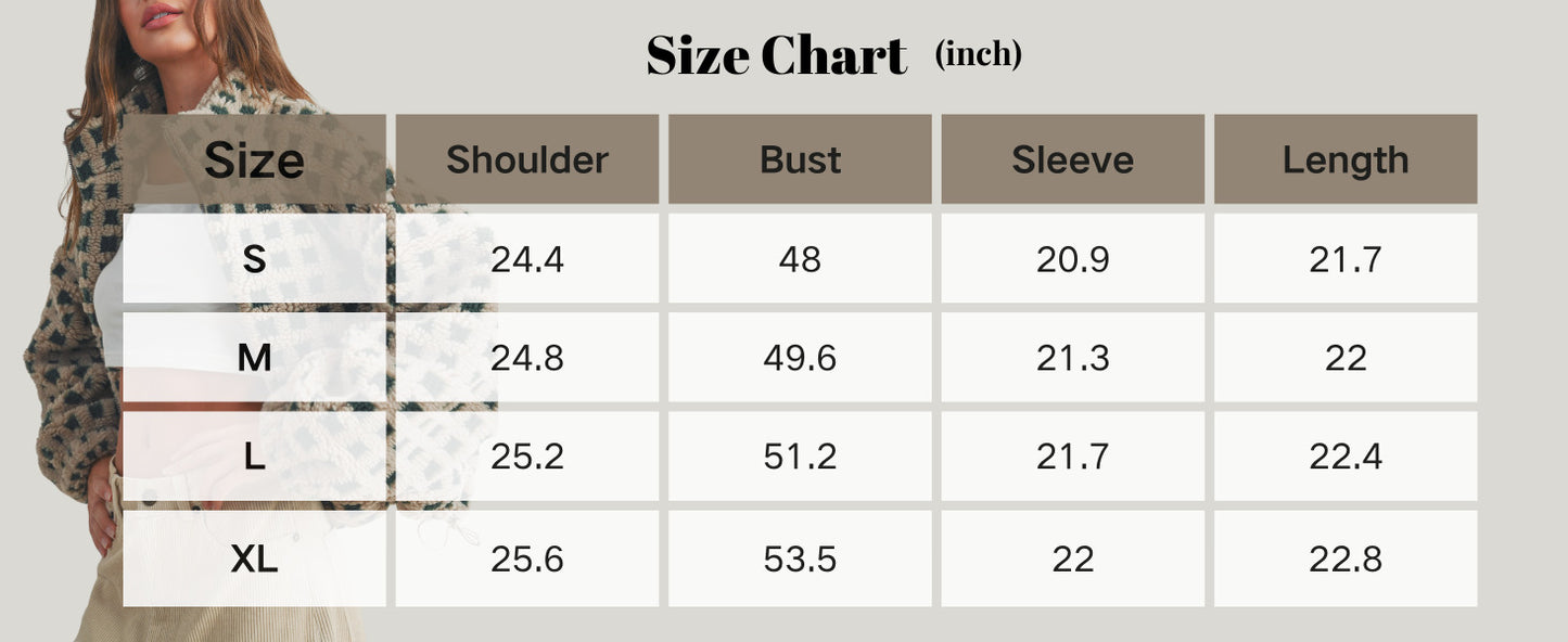 Women’s Checkered Sherpa Jacket 2025 | Warm, Soft & Casual Look