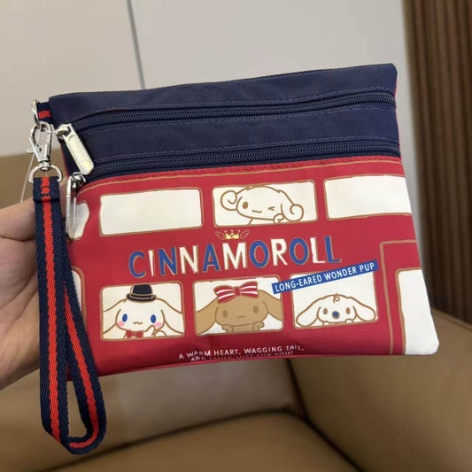 Women's hand rope, hand bag, two zippers, cosmetic bag, change bag, mobile phone bag.