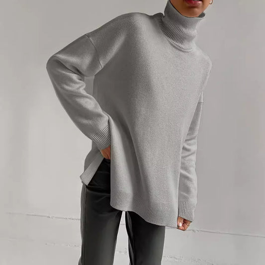 Loose Knit High Neck Sweater for Women | Fall & Winter Cozy Pullover