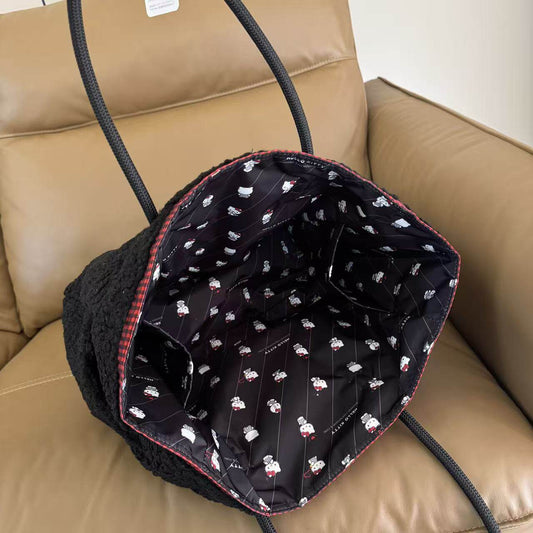Cartoon handbag female letter printing nylon large tote bag tote bag 1113