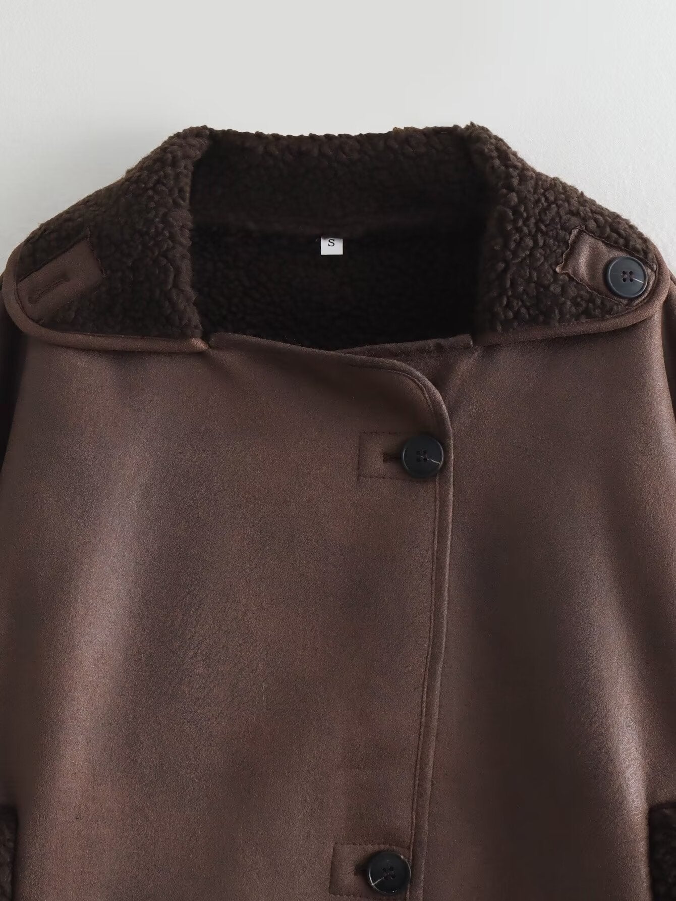Women’s Reversible Faux Leather & Fur Jacket – Spring Autumn Casual Turn-Down Collar Outerwear
