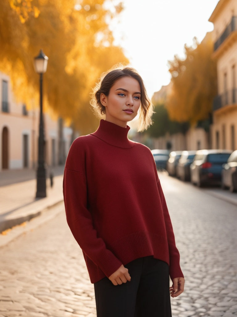 Fall & Winter Loose High Neck Sweater for Women | Cozy and Stylish Pullover