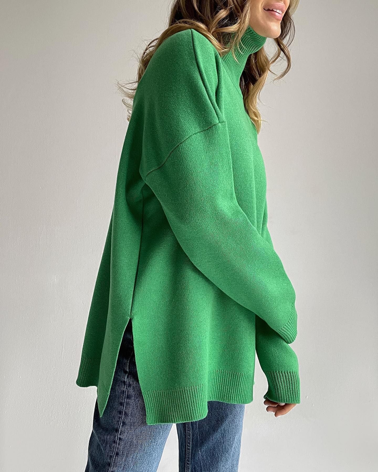 Loose Knit High Neck Sweater for Women | Fall & Winter Cozy Pullover