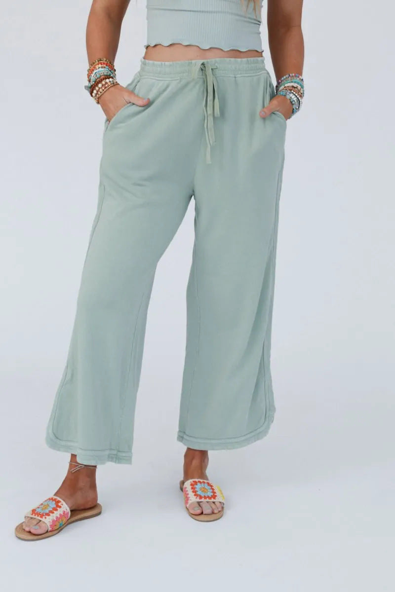 2025 Vintage Washed Casual Drawstring Pants | Women’s Retro Relaxed Fit Trousers