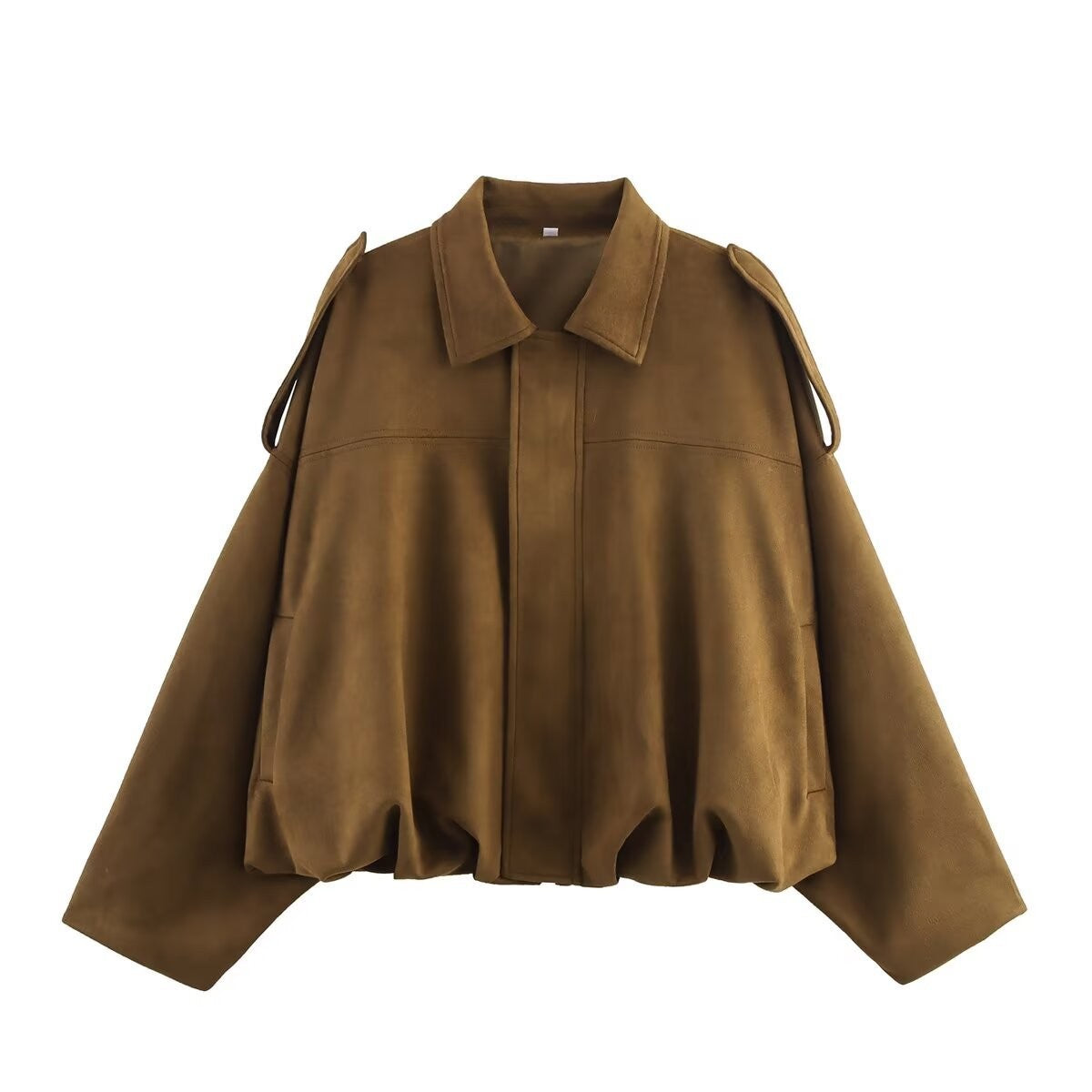 Women’s Suede-Look Bomber Jacket | Casual Turn-Down Collar Flight Jacket · Spring & Autumn