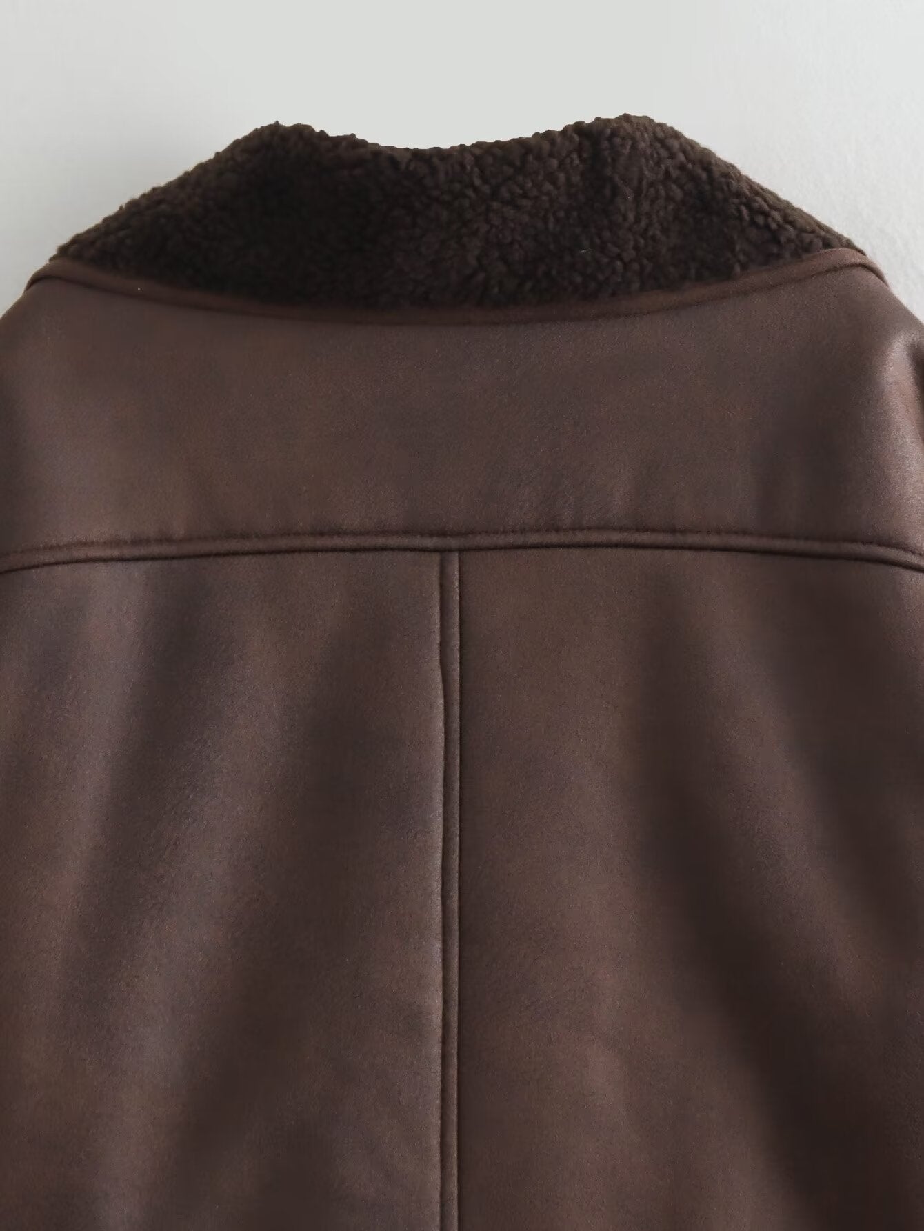 Women’s Reversible Faux Leather & Fur Jacket – Spring Autumn Casual Turn-Down Collar Outerwear