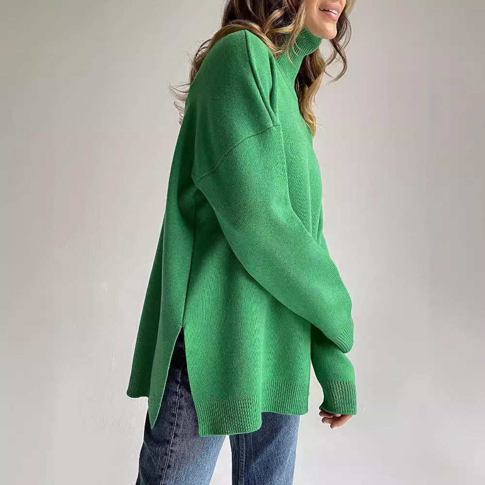 Loose Knit High Neck Sweater for Women | Fall & Winter Cozy Pullover