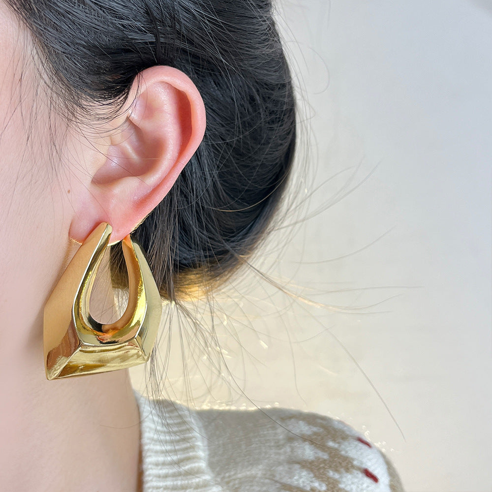 Irregular Geometric Metal Earrings | Women’s Minimalist Luxury Cold Style Jewelry