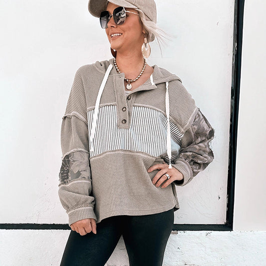 2025 Autumn New Arrival | Women’s Drawstring Hooded Sweatshirt – Trendy Graphic Print, Loose Fit, Long-Sleeve Pullover