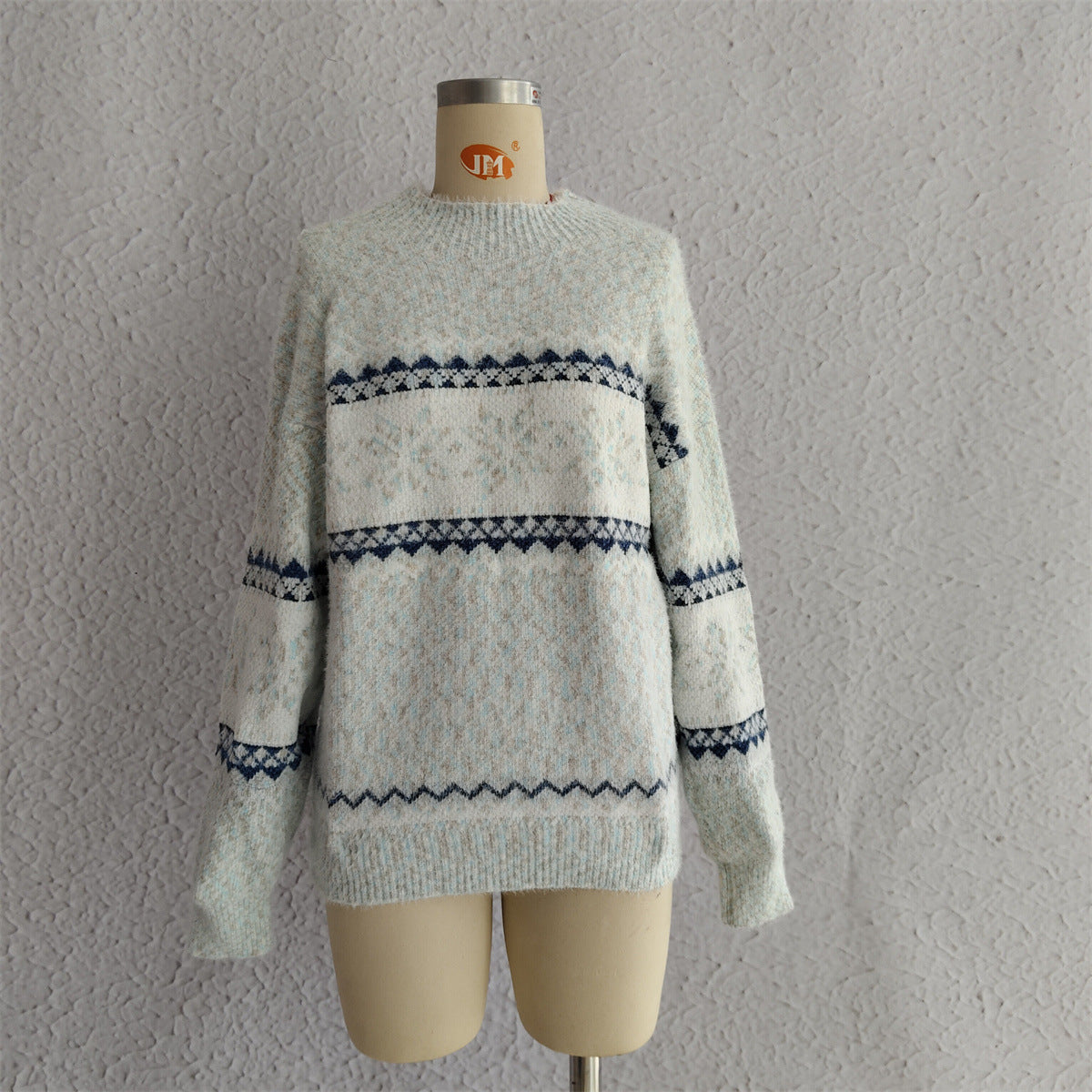 Autumn Winter 2025 Women’s Christmas Snowflake Chenille Sweater – Semi-Turtleneck Knit Pullover
