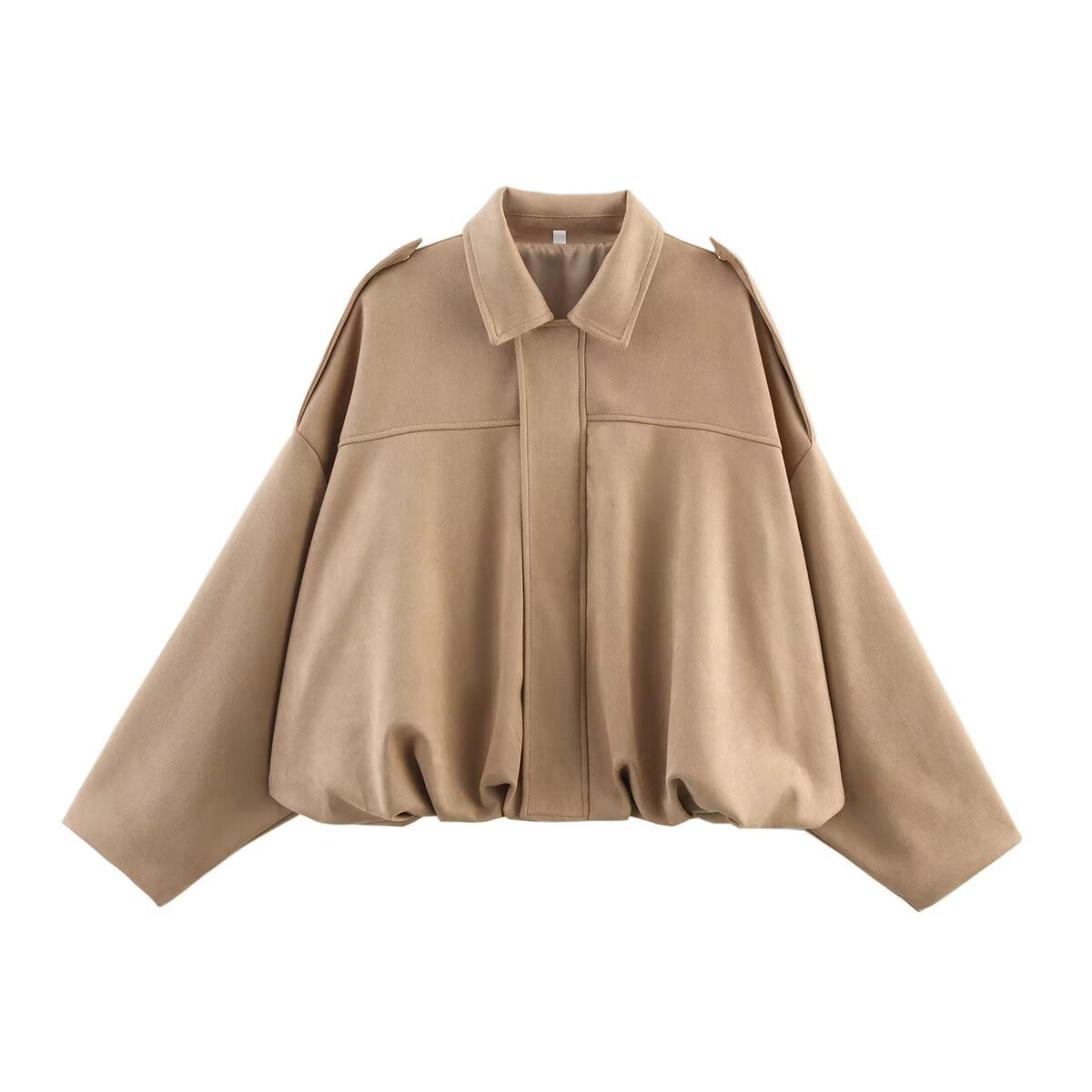 Women’s Suede-Look Bomber Jacket | Casual Turn-Down Collar Flight Jacket · Spring & Autumn