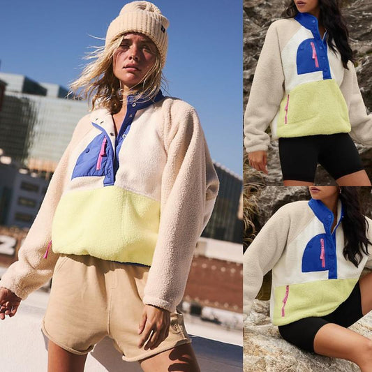 Women’s Lightweight Fleece Pullover Jacket | Short Casual Autumn Coat