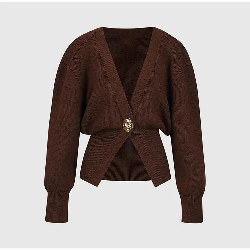 2025 V-Neck Button Knit Cardigan | Women’s Fashion Sweater Pullover