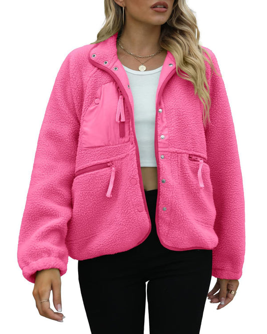 Women’s Fleece Jacket | Fall Winter Pullover Sweatshirt Coat for Casual & Sporty Wear