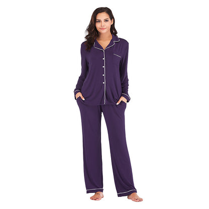 2025 Fall Winter Women’s Loungewear Set | Comfortable Modal Long Sleeve Top & Pants Pajamas