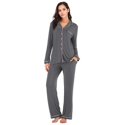 2025 Fall Winter Women’s Loungewear Set | Comfortable Modal Long Sleeve Top & Pants Pajamas