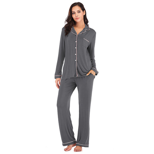 2025 Fall Winter Women’s Loungewear Set | Comfortable Modal Long Sleeve Top & Pants Pajamas