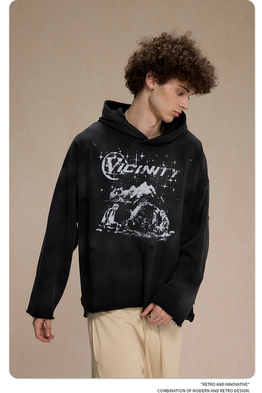 A09 printed hooded sweatshirt
