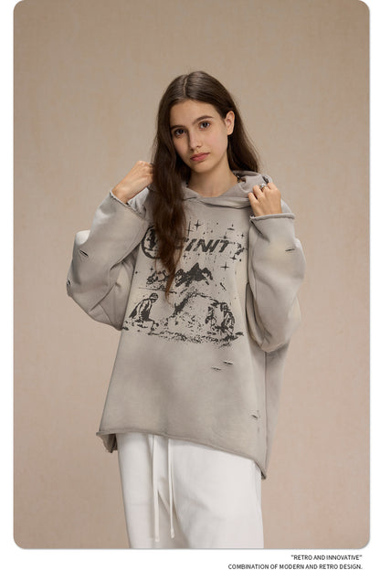 A09 printed hooded sweatshirt