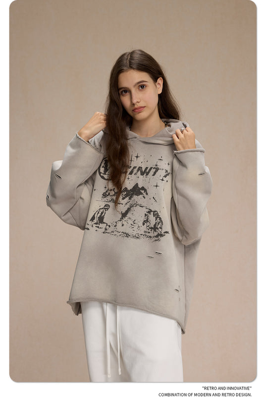 A09 printed hooded sweatshirt