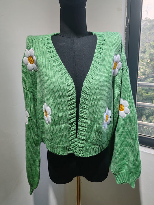 floral knitted cardigan