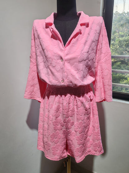 Pink loose casual suit