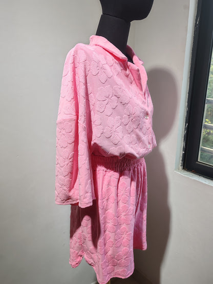 Pink loose casual suit