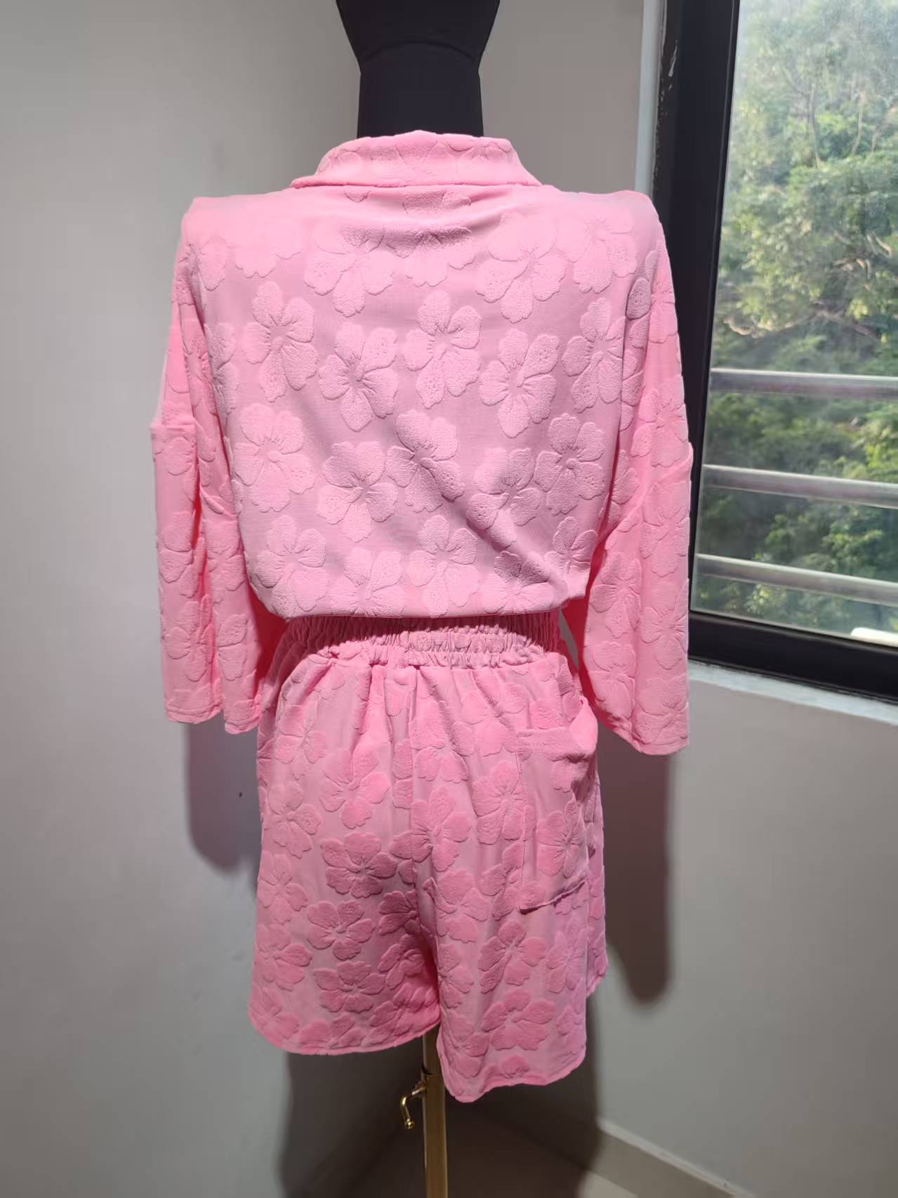 Pink loose casual suit
