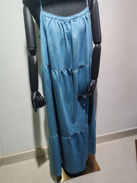 Denim suspender dress