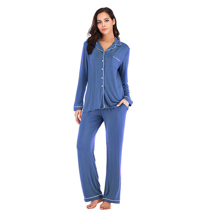 2025 Fall Winter Women’s Loungewear Set | Comfortable Modal Long Sleeve Top & Pants Pajamas