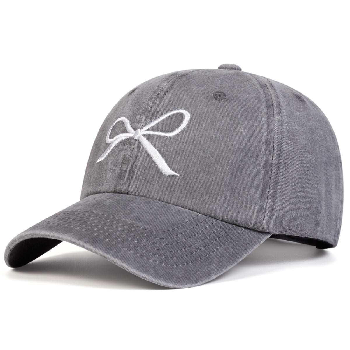 Trendy Women’s Bow Embroidery Baseball Hat – Casual Sun Protection Cap