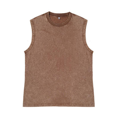 A05 Pure cotton washed distressed sleeveless t-shirt for men and women