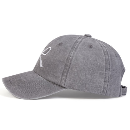 Trendy Women’s Bow Embroidery Baseball Hat – Casual Sun Protection Cap