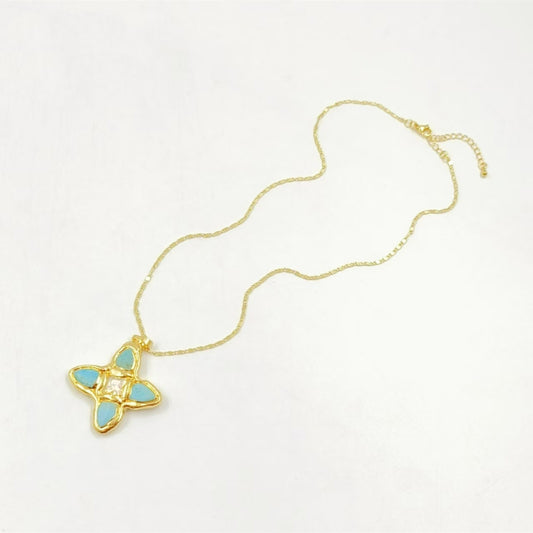 Trendy Silver Brass Pendant with Faux Pearl | Sweater & Dress Accessory