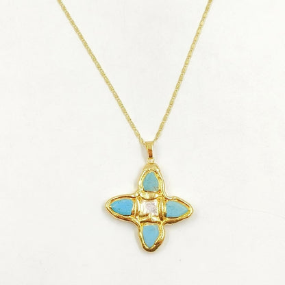 Trendy Silver Brass Pendant with Faux Pearl | Sweater & Dress Accessory